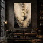 Ivory Veil Lunar Cycle Moon Phase Wall Art Canvas Print - Image 6