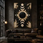 Black Eclipse Halo Moon Phase Wall Art Canvas Print - Image 6