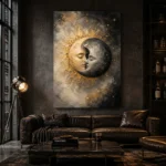 Celestial Eclipse Sun and Moon Wall Art Canvas Print - Image 6