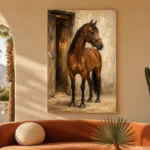 Chestnut Stable Horse Wall Art Canvas Print - Image 6