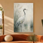 Elegant Crane Bird Wall Art Canvas Print - Image 6