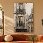 Shuttered Balcony Parisian Architecture Wall Art Canvas Print - Image 6