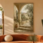Olive Grove Villa Mediterranean Architecture Wall Art Canvas Print - Image 6