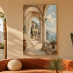 Coastal Loggia Mediterranean Architecture Wall Art Canvas Print - Image 6