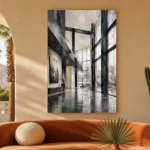 Black Steel Atrium Modern Architecture Wall Art Canvas Print - Image 5