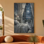 Moonlit Canopy Courtyard Moonlit Bedroom Wall Art Canvas Print - Image 7