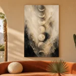 Ivory Veil Lunar Cycle Moon Phase Wall Art Canvas Print - Image 7