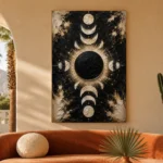 Black Eclipse Halo Moon Phase Wall Art Canvas Print - Image 7