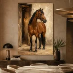 Chestnut Stable Horse Wall Art Canvas Print - Image 7