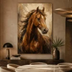 Chestnut Horse Portrait Horse Wall Art Canvas Print - Image 7