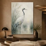 Elegant Crane Bird Wall Art Canvas Print - Image 7