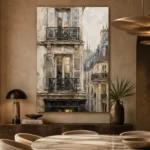 Shuttered Balcony Parisian Architecture Wall Art Canvas Print - Image 7