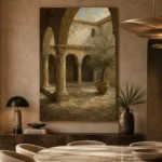 Shadowed Cloister Mediterranean Architecture Wall Art Canvas Print - Image 6