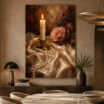 Candlelit Rose Romantic Bedroom Wall Art Canvas Print - Image 8