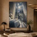 Moonlit Garden Suite Moonlit Bedroom Wall Art Canvas Print - Image 8