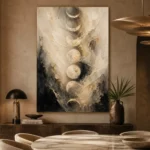 Ivory Veil Lunar Cycle Moon Phase Wall Art Canvas Print - Image 8