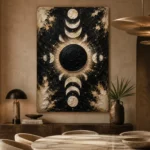 Black Eclipse Halo Moon Phase Wall Art Canvas Print - Image 8