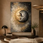 Celestial Eclipse Sun and Moon Wall Art Canvas Print - Image 8
