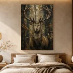 Majestic Stag Wildlife Portrait Wall Art Canvas Print - Image 8
