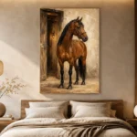 Chestnut Stable Horse Wall Art Canvas Print - Image 8