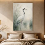Elegant Crane Bird Wall Art Canvas Print - Image 8