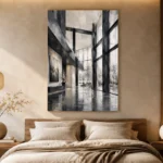 Black Steel Atrium Modern Architecture Wall Art Canvas Print - Image 6