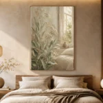 Silver Dollar Eucalyptus Botanical Bedroom Wall Art Canvas Print - Image 8