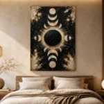Black Eclipse Halo Moon Phase Wall Art Canvas Print - Image 9