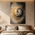 Celestial Eclipse Sun and Moon Wall Art Canvas Print - Image 9