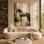 Regal Brown Horse Wall Art Canvas Print - Image 9