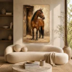 Chestnut Stable Horse Wall Art Canvas Print - Image 9