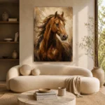 Chestnut Horse Portrait Horse Wall Art Canvas Print - Image 9