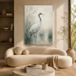 Elegant Crane Bird Wall Art Canvas Print - Image 9