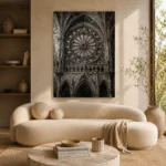 Rose Window Gothic Architecture Wall Art Canvas Print - Image 7