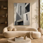 Geometric Concrete Modern Architecture Wall Art Canvas Print - Image 6