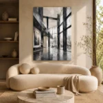 Black Steel Atrium Modern Architecture Wall Art Canvas Print - Image 7