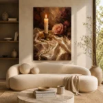 Candlelit Rose Romantic Bedroom Wall Art Canvas Print - Image 10
