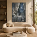 Moonlit Canopy Courtyard Moonlit Bedroom Wall Art Canvas Print - Image 10