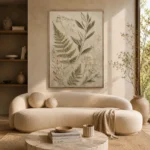 Pressed Fern Herbarium Botanical Bedroom Wall Art Canvas Print - Image 10