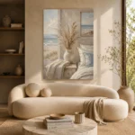 Pampas Vase Coastal Bedroom Wall Art Canvas Print - Image 10