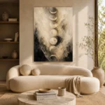 Ivory Veil Lunar Cycle Moon Phase Wall Art Canvas Print - Image 10