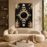 Black Eclipse Halo Moon Phase Wall Art Canvas Print - Image 10