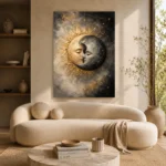 Celestial Eclipse Sun and Moon Wall Art Canvas Print - Image 10