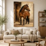 Chestnut Stable Horse Wall Art Canvas Print - Image 10