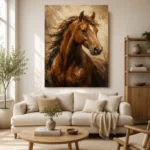 Chestnut Horse Portrait Horse Wall Art Canvas Print - Image 10