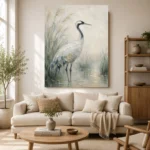 Elegant Crane Bird Wall Art Canvas Print - Image 10