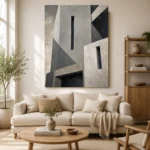 Geometric Concrete Modern Architecture Wall Art Canvas Print - Image 7