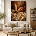 Candlelit Rose Romantic Bedroom Wall Art Canvas Print - Image 11