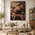 Candlelit Rose Bouquet Romantic Bedroom Wall Art Canvas Print - Image 11