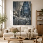 Moonlit Canopy Courtyard Moonlit Bedroom Wall Art Canvas Print - Image 11